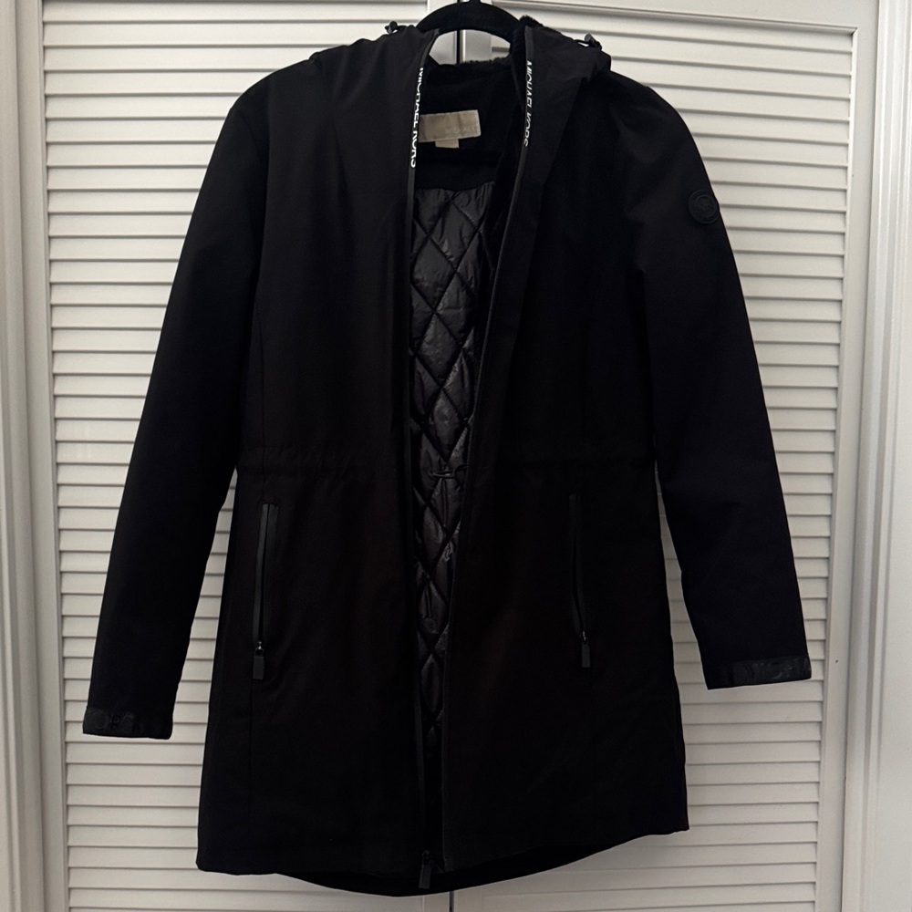 Michael Kors Black Quilted Utility Jacket